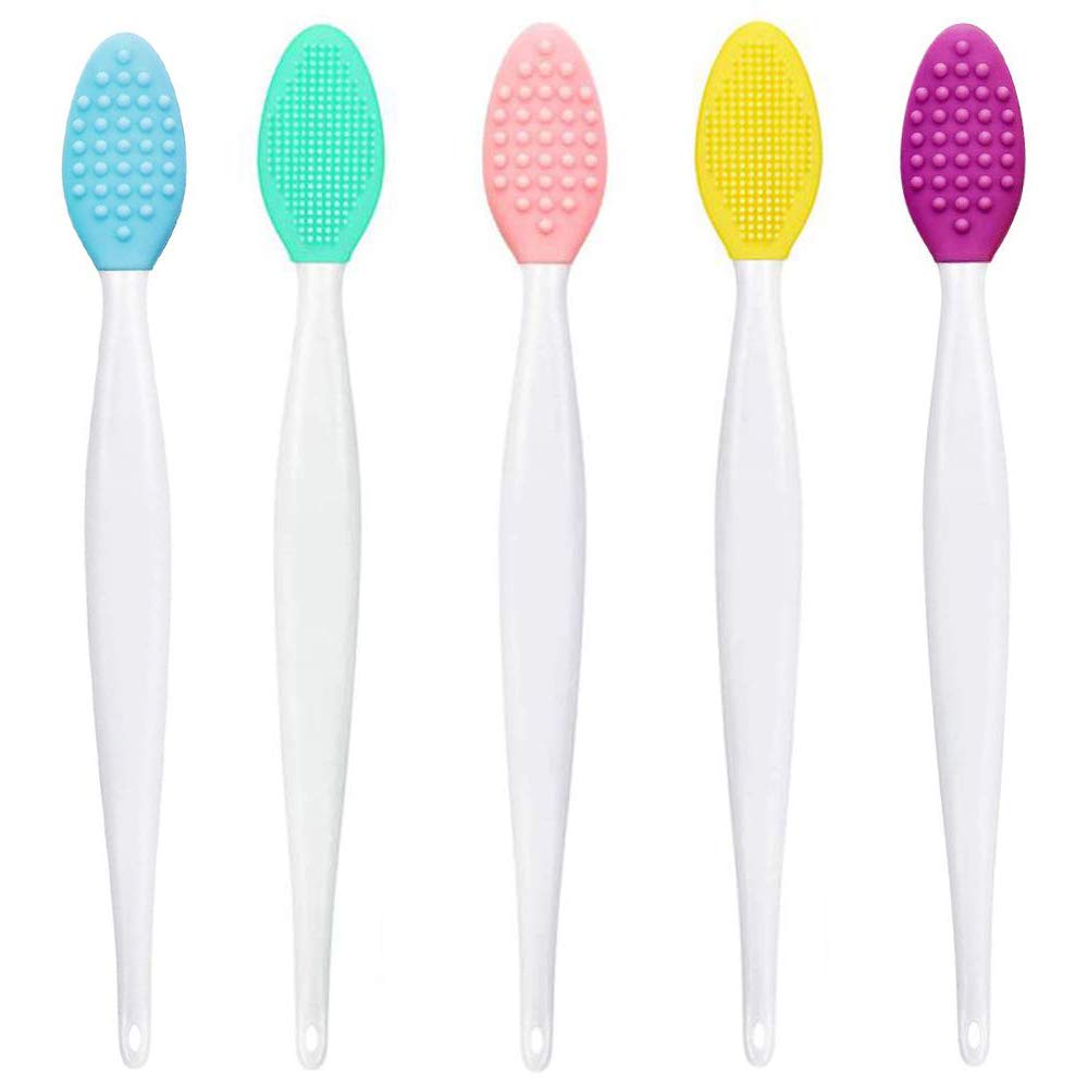 5 Pcs Facial Cleansing Brush,Lip Scrub Brush,Silicone Face Mask Brush for Face Scrubber & Lip Scrubber,For Massaging,Exfoliating,Remove Blackheads,Makeup Skincare Removal,DIY Mask