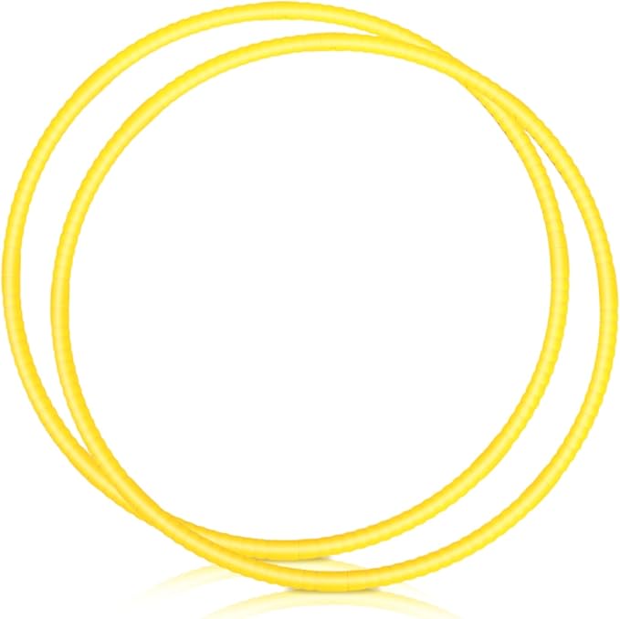 2 Pcs Toy Hoop Exercise Hoop Detachable Adjustable Plastic Toy Ring Playground Equipment for School Colored Circles Exercise Ring for Teens Dog Agility Equipment(Yellow,20 Inch)