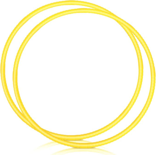 2 Pcs Toy Hoop Exercise Hoop Detachable Adjustable Plastic Toy Ring Playground Equipment for School Colored Circles Exercise Ring for Teens Dog Agility Equipment(Yellow,20 Inch)