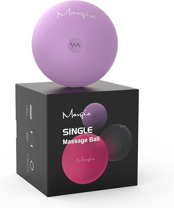 3" Single Massage Ball, 5 Speeds Vibrating Massage Ball Roller for Trigger Point Therapy, Deep Tissue Massager for Back, Neck, Foot, Myofascial Release, Pain Relief, Muscle Recovery,Purple