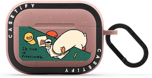 CASETiFY Bounce Airpods Pro (1st/2nd Gen) Case with Ring - I'm Sick of Everything - Matte Dusty Rose