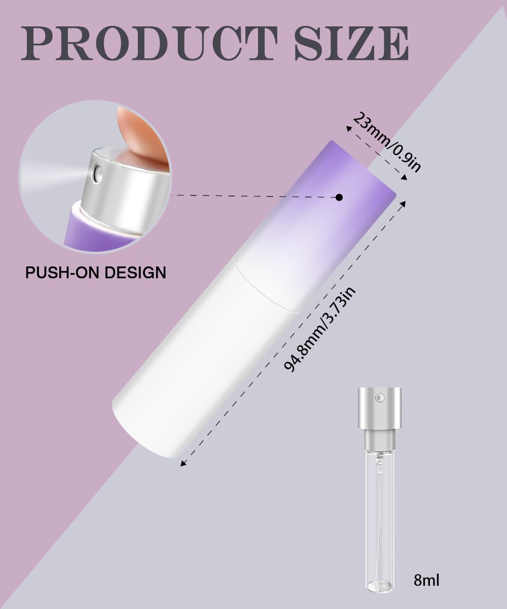 YOUXIU Travel Perfume Bottle Refillable,8ml Portable Mini Refillable Perfume Atomizer Refill Bottlerefill Small Perfume Spray Bottle Accessories For Women 4 Pack