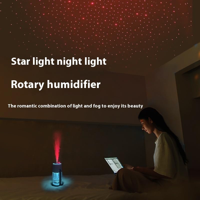 Humidifier, Humidifiers for Bedroom, Air Humidifier, Ultra Quiet, USB, Timer, with Light, Desk Humidifier, for Office, Bedroom (280 ml)