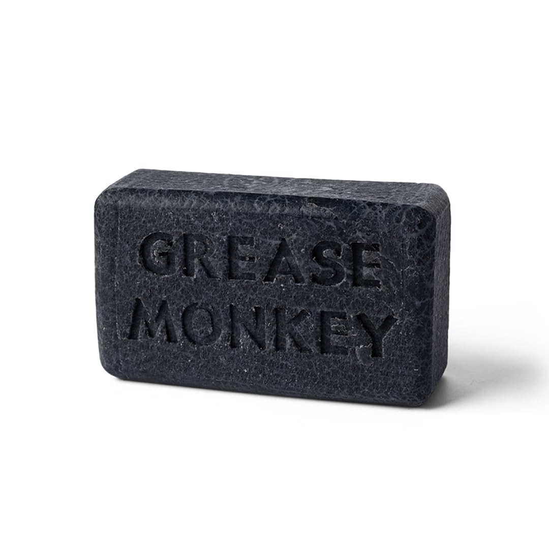 Bali Soap Grease Monkey - Natural Soap for Men, Dad, Husband - Special Father's Day Gift - Activated Charcoal Scrub for Mechanic - Cleans Dirty, Greasy Hands - Pack of 1, 7oz Bar