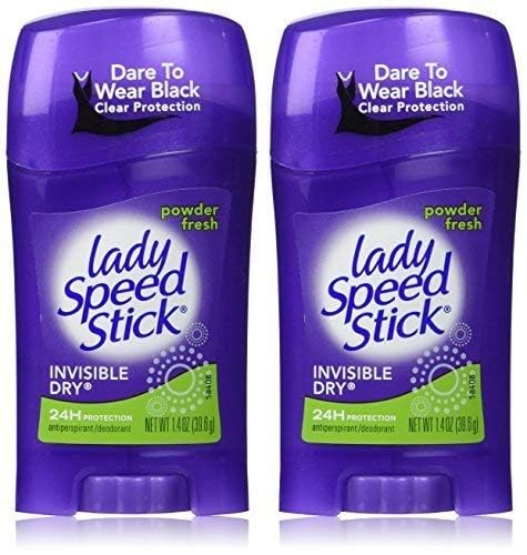Lady Speed Stick Invisible Dry, Powder Fresh Antiperspirant Deodorant, Net Wt. 1.4 Oz. (2 Pack Value Bundle) by Lady Speed Stick