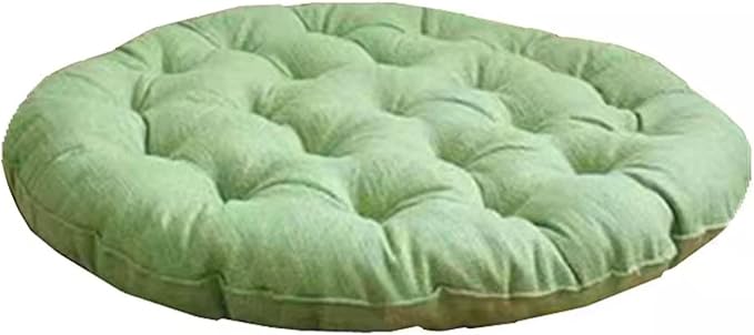Large Linen Floor Cushions,Round Futon Pillows Japanese Style Tufted Floor Pillows Meditation Cushions for Seating On Pad for Yoga Sofa Balcony(Size:75x75cm(30x30inch),Color:Light Green)