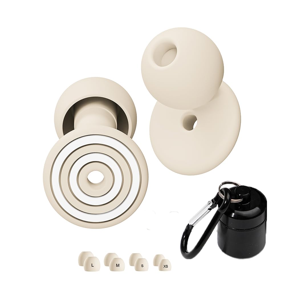 ROMI Reusable Noise Reduction Earplugs for Sleeping, Concerts, Relaxation, Reading, Aairplanes, Travel Work. (Starlight&White, One Size)