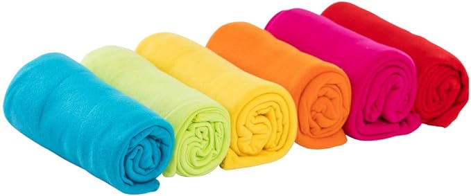 CAI TENG Fleece Throw Blankets Lightweight Warm Soft Cozy Pet-Friendly Bulk Fleece Throw Blanket Kids Solid for Home Bed, Sofa, Dorm, Office, Gifts, Outdoor Couch (Multicolor, Pack of 6-50 x 60 inch)