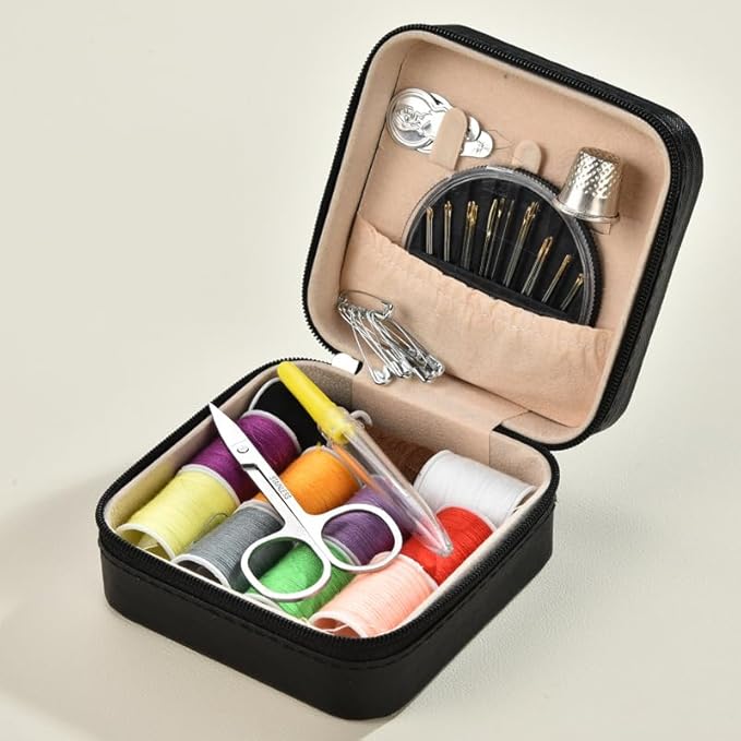 18-Piece Portable Travel Sewing Kit - Compact Emergency Repair Kit with Zipper Fix Tools - Mini Sewing Box for Home Use & Quick Stitch Solutions