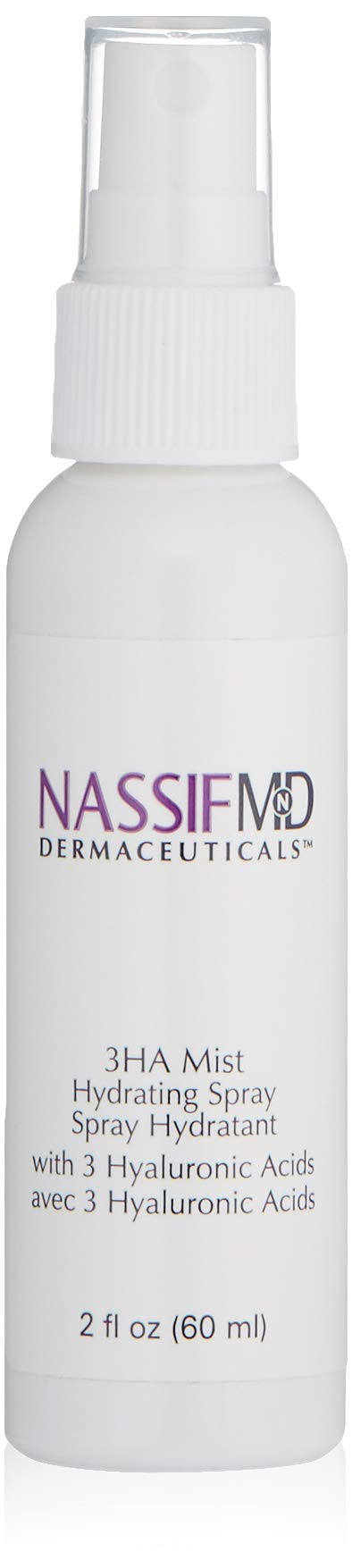 NassifMD 3HA Instant Hydrating Facial Mist - Contains 3 Types of Hyaluronic Acid to Keep Your Face Refreshed and Hydrated, Decreases Look of Skin Puffiness, Dark Circles and Fine Lines (2 fl oz)