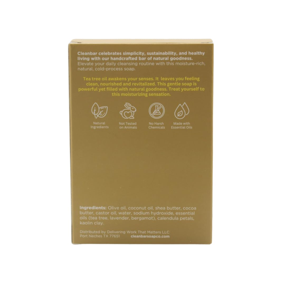 Cleanbar All Natural Bar Soap - A Happy Little Tree - Tea Tree, Lavender, and Bergamot Exfoliating Bar Soap