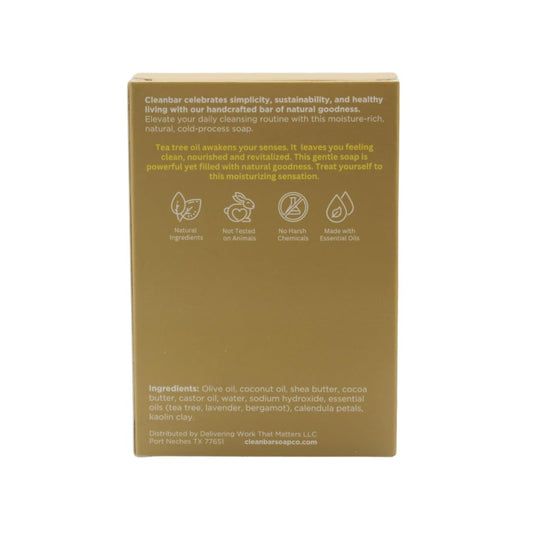 Cleanbar All Natural Bar Soap - A Happy Little Tree - Tea Tree, Lavender, and Bergamot Exfoliating Bar Soap