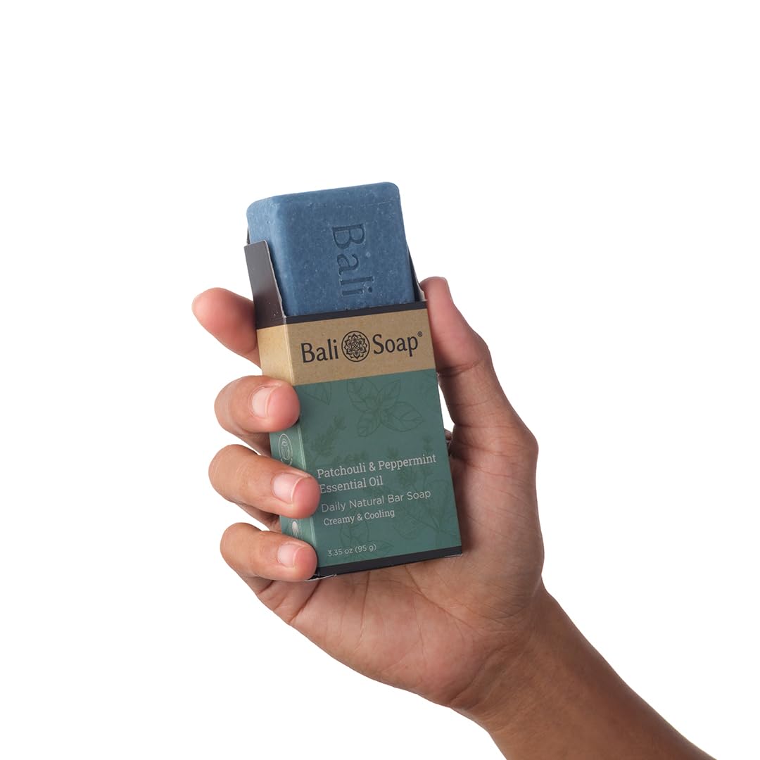 Bali Soap - Earthy Collection - Natural Soap Bar for Body and Face with Premium Essential Oil - Handmade, Vegan, Plant Based Cold Process 3pc Variety Pack, 3.5oz each