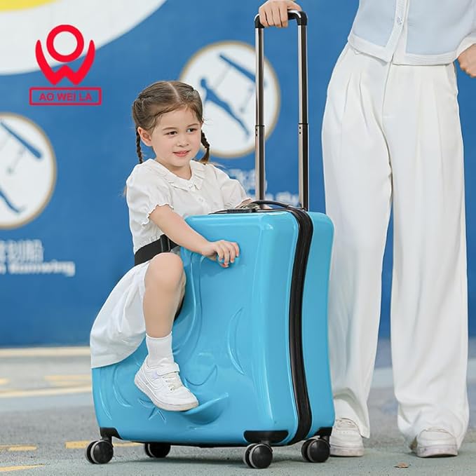 Kids Ride On Suitcase with Wheels, Scooter Luggage for Toddlers Travel, Durable Children's Suitcase for Boys & Girls Ages 2-12 Years