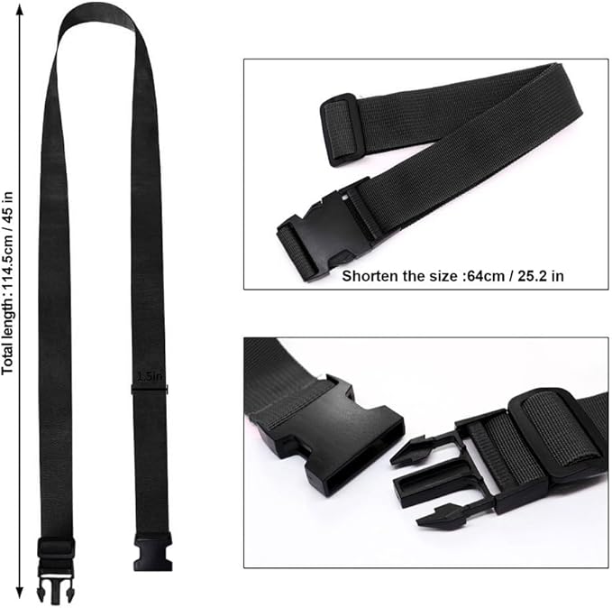 4Pack Luggage Straps Add Bag Luggage Straps to Connect Two Suitcases, Adjustable Luggage Belt Connector for Carry On, Travel Attachment Accessories for Connect Your 3 Luggages, Black