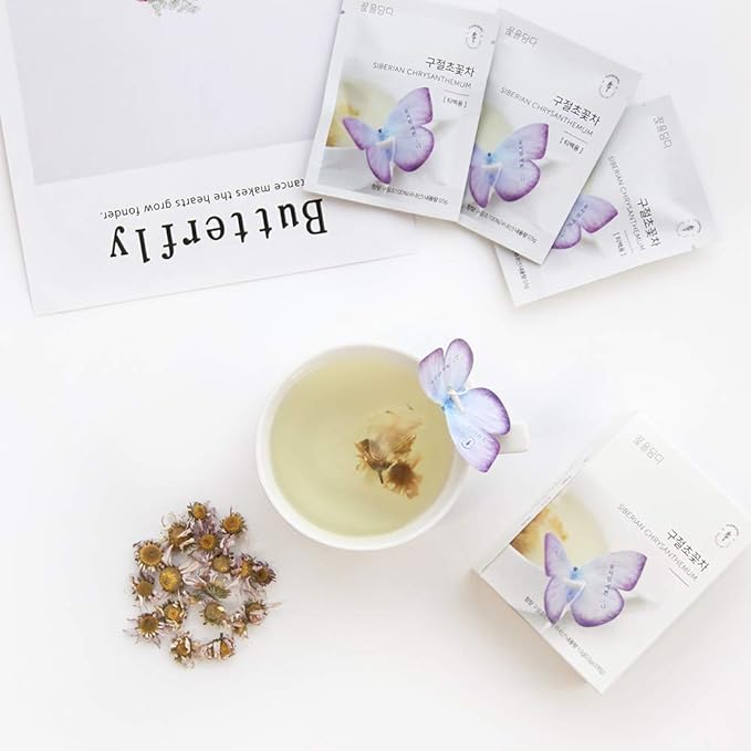 KKOKDAM Korean Tea Gift Set – 6 Flavor Butterfly Tea Bag Sampler – Elegant Box for Tea Lovers - Perfect as Unique Gifts or Gift Set for Women