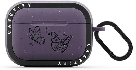 CASETiFY Bounce Airpods Pro (1st/2nd Gen) Case with Ring - Soaring by Inked - Matte Deep Purple