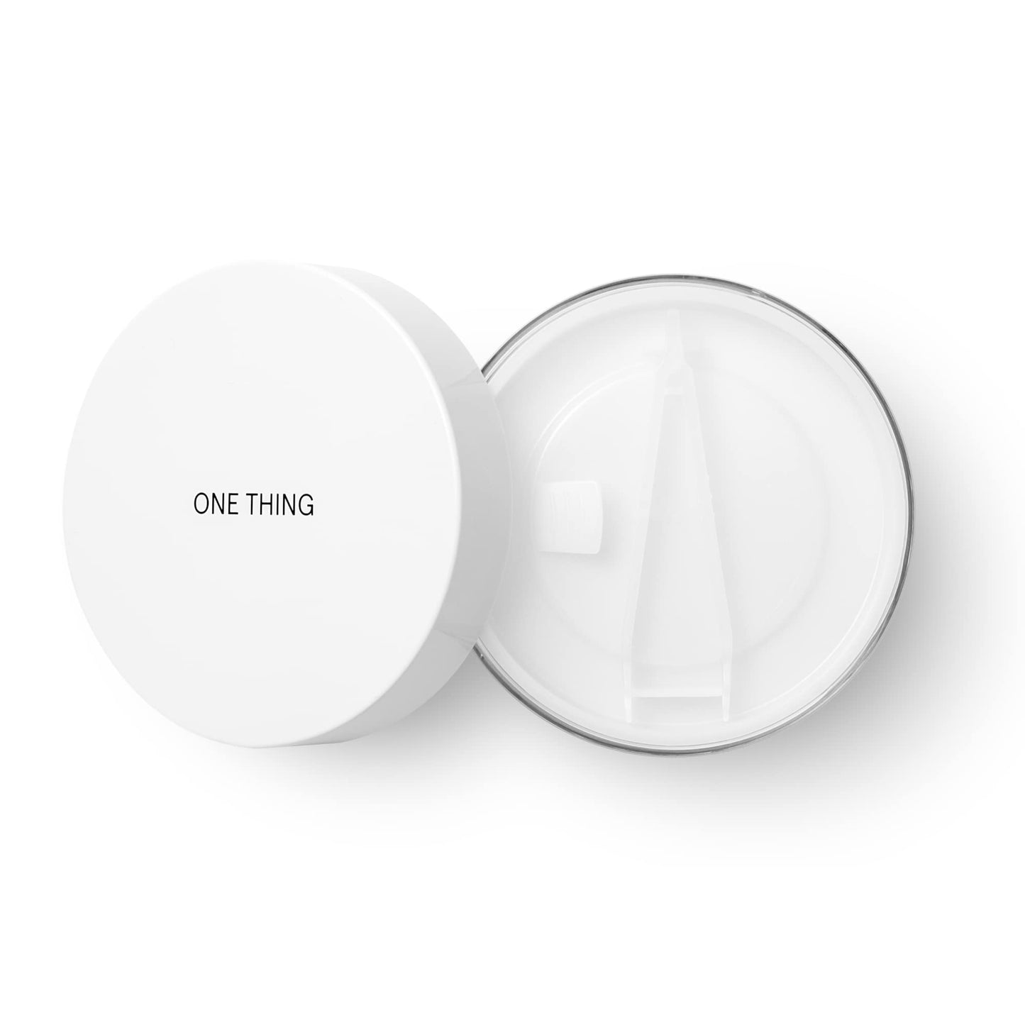 ONE THING Toner Pad Case, 1 Count | Travel Size Mini Makeup Container with Lid and Forceps for Toner Pads DIY, Empty Clear Reusable Refillable | Korean Skin Care