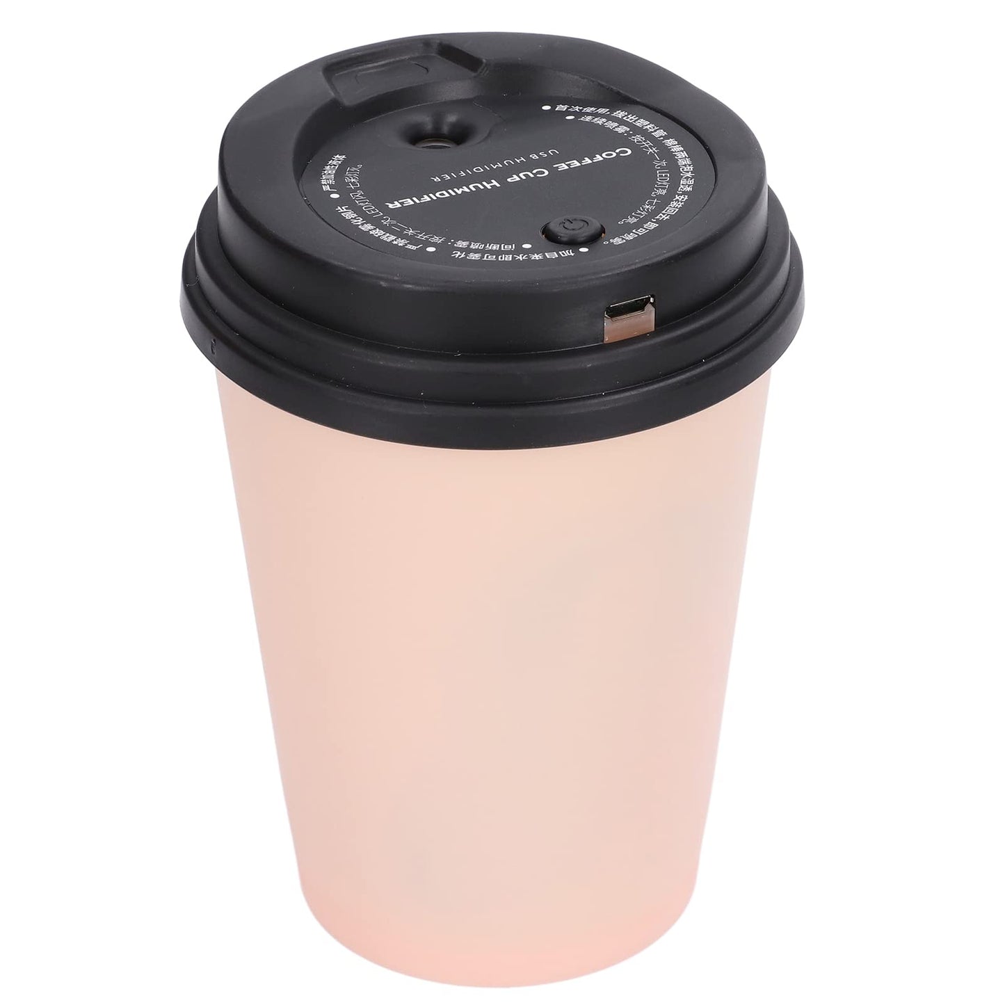 Mini Humidifier, USB 300ml Coffee Cup Low Noise Auto Off Desk Humidifier, Car Humidifier Diffuser, Small Humidifier, Portable Humidifier for Travel, Cute Humidifiers for Bedroom Home Office(Pink)