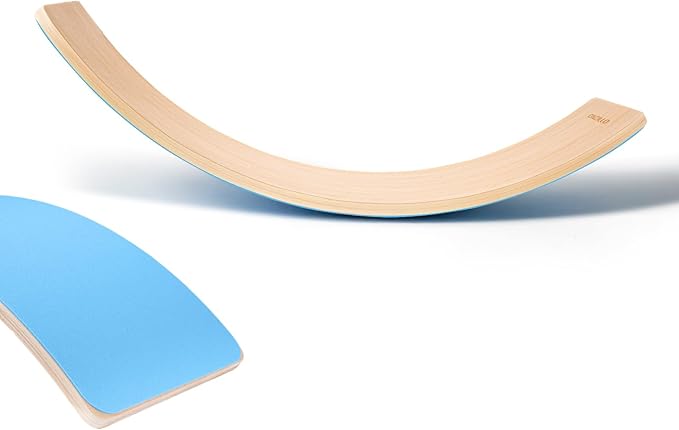 Adult Balance Board, 35 Inch Natural Wooden Wobble Balancing Board, Rocker Board with Non Slip Felt Yoga Curvy Board for Women and Men