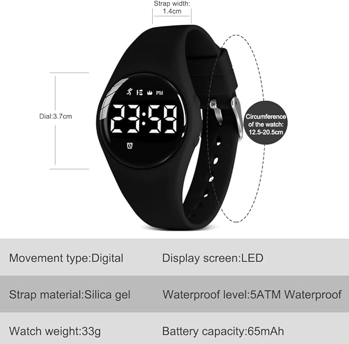 Kids Watches for Girls Boys Digital Sport Watch with Step Counter Pedometer Vibration Alarm Clock, No App Waterproof Fitness Tracker Kids Watch Boys Girls Teens Students Ages 5-16