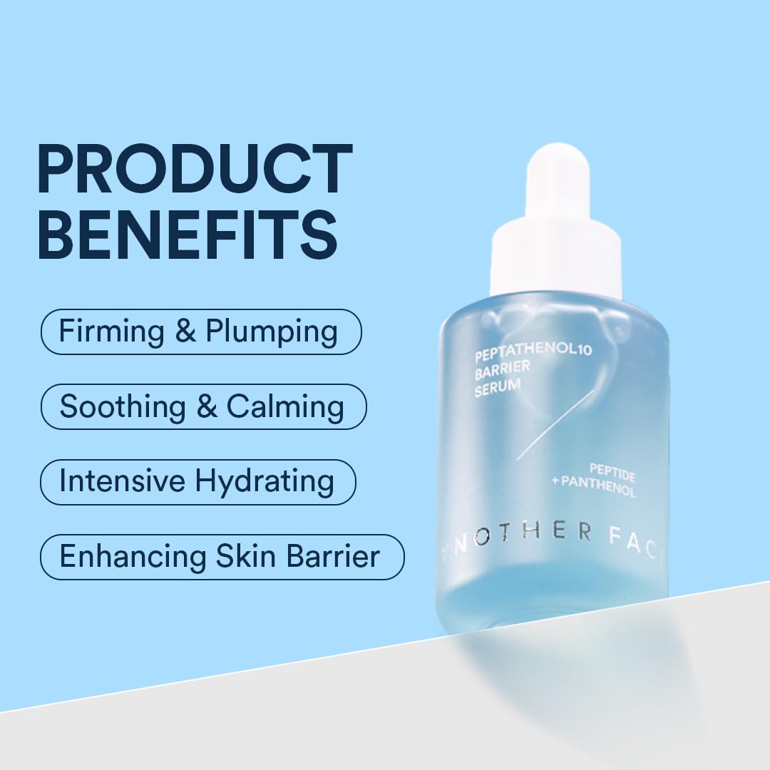 ANOTHER FACE PEPTATHENOL10™ BARRIER SERUM 1.35 Fl. Oz. | Multi Peptide for face, Total Package Serum, Glowing & Firming for Skin Barrier, Soothing & Calming, Hydrating, Vegan, Korean Skin Care