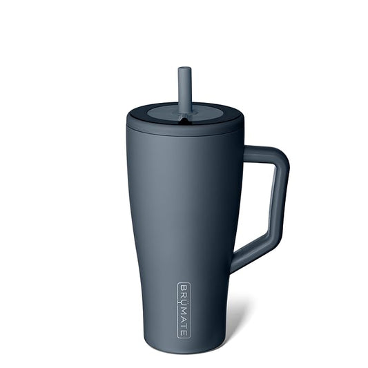 BrüMate Era 30 oz Tumbler with Handle and Straw | 100% Leakproof Insulated Tumbler with Lid and Flexible SoftSip Straw | Made of Stainless Steel | Cup Holder Friendly Base | 30oz (Nightfall Blue)