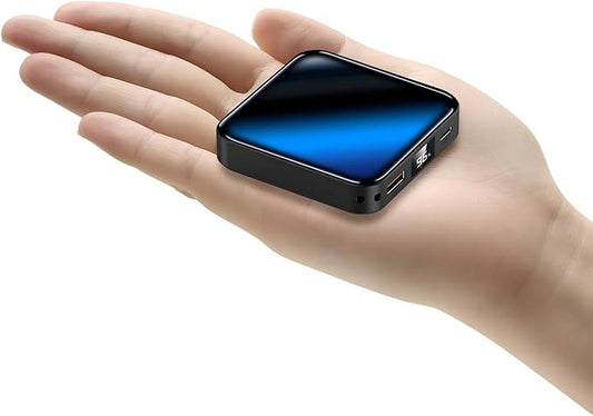 10000mAh Small Power Bank，Fast Charge Mini Portable Charger, USB C Input/Output with External Battery Pack, Smart LED Display，Suitable for iPhone, Samsung, iPad and Tablets.