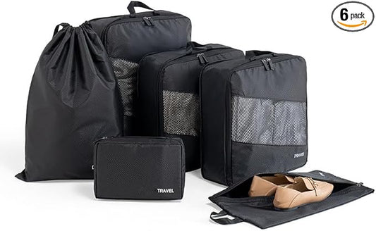 6 Set Compression Packing Cubes For Travel- Effortless Organization&Space Saving Cube For Quick Packing And Unpacking,Travel Must Have Suitcase Essentials For Business Trip,Cruise,Camping,Vacation