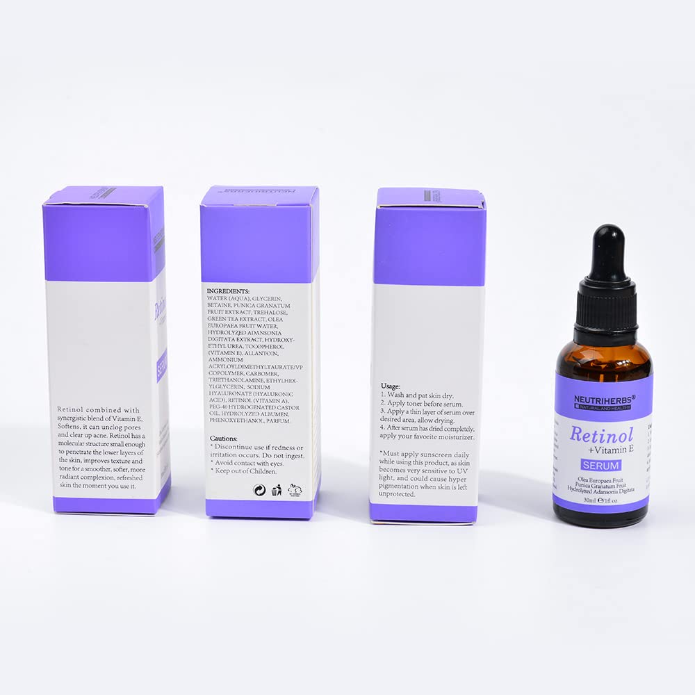Neutriherbs Retinol Serum for face, Anti Aging Night Serum, Smooth Wrinkle and Fine Lines, Repair Hyaluronic Acid Antioxidant Facial Serum - 30ml/1fl oz