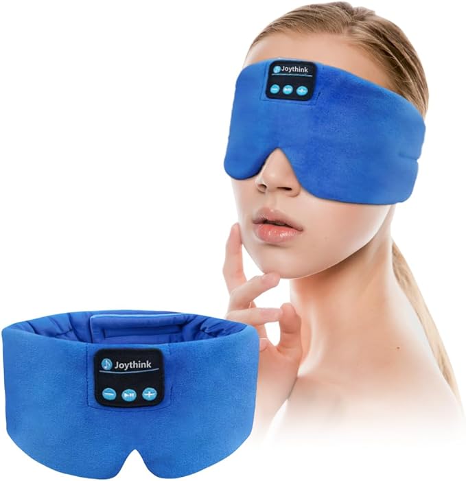 Joythink Sleep Headphones Bluetooth Headband Sleeping Eye Mask Kids Children Soft Wireless Sleep Headphones for Women Men Silk Speaker Bluetooth Earbuds for Side Sleeper Music Mask Cool
