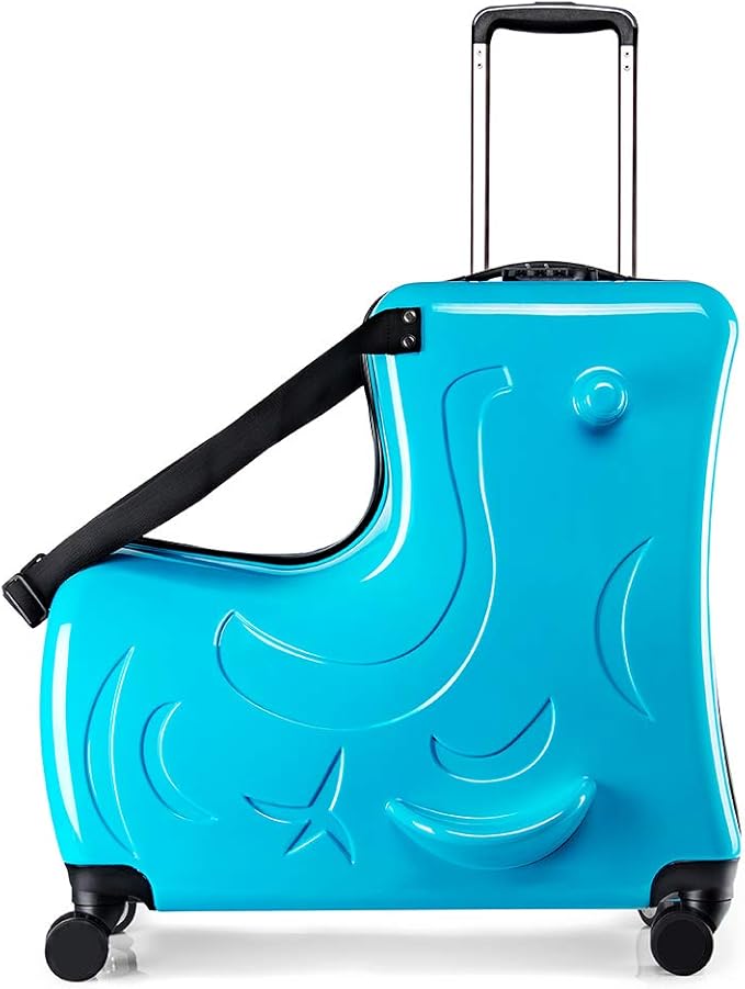 Kids Ride On Suitcase with Wheels, Scooter Luggage for Toddlers Travel, Durable Children's Suitcase for Boys & Girls Ages 2-12 Years