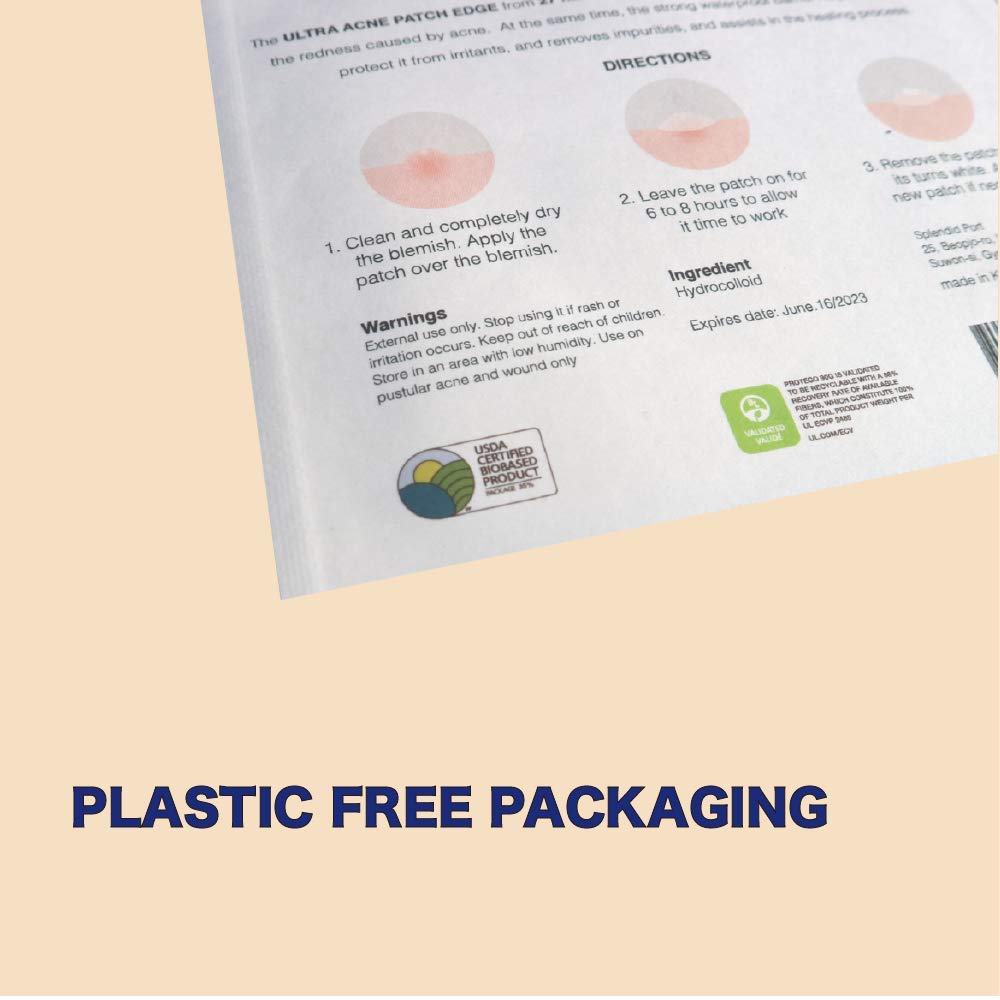 27habits ULTRA BLEMISH PATCH DAYTIME USE (42 patches) - Ultra-thin, Invisible, Hydrocolloid, Protects and Covers Blemishes, Eco-Friendly Packaging and Cruelty Free, Korean skincare