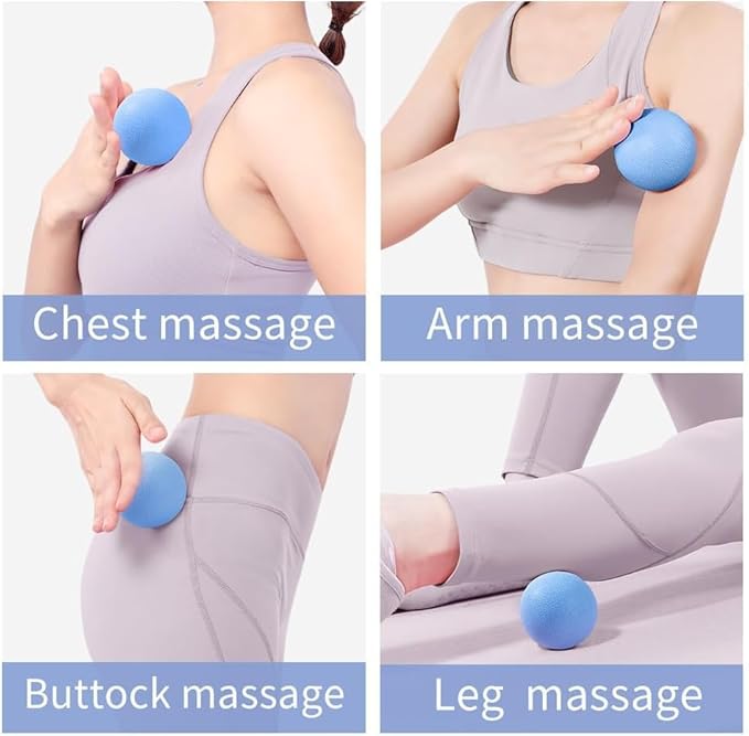 2-Piece Peanut Massage Ball Roller，Double Lacrosse Ball，Acupoint Myofascial Release，Muscle Knot Relaxer Trigger Point for Physical Therapy, Occipital,Back Knot,Psoas Muscle Release Tool (Blue)