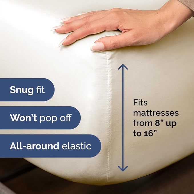 Bulk Case Pack of 16 Sheet Sets - (16) Complete Twin XL Size Sheet Sets w/ Deep Pockets - Wholesale Bulk Bedding for Hotels, Spas & Airbnbs - Breathable, Cooling & Wrinkle Free - (Twin XL, Off White)