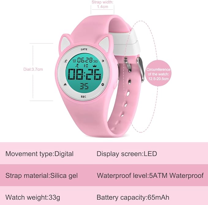 Kids Watches for Girls Boys Digital Sport Watch with Step Counter Pedometer Vibration Alarm Clock, No App Waterproof Fitness Tracker Kids Watch Boys Girls Teens Students Ages 5-16