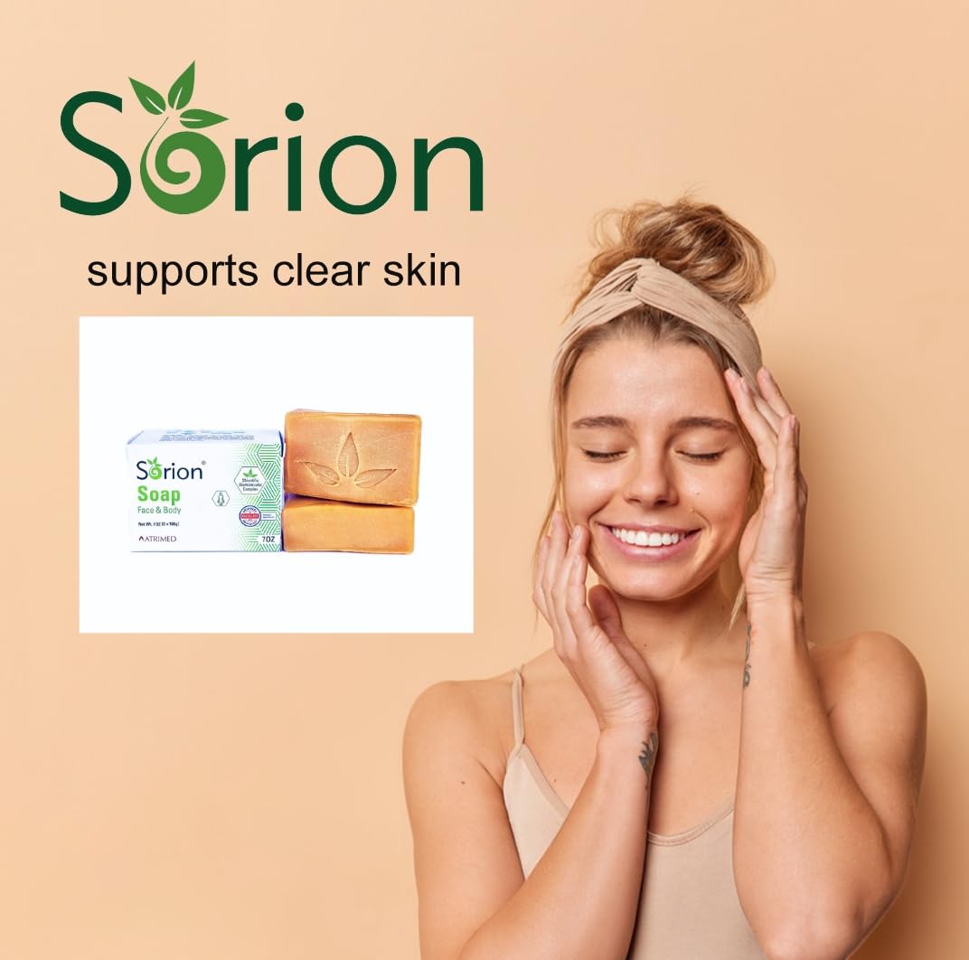 Sorion Soap for Face and Body - Bar Soap to Smooth and Comfort Dry, Itchy, Flaky Skin with Coconut Oil, Turmeric, Pala Indigo Essential Oils Soap Bar