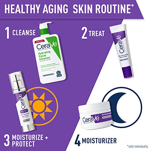 CeraVe Skin Renewing Eye Cream For Wrinkles, Under Eye Cream With Peptides + Caffeine + Niacinamide, For Wrinkles & Crows Feet, Paraben Free & Opthalmologist Tested