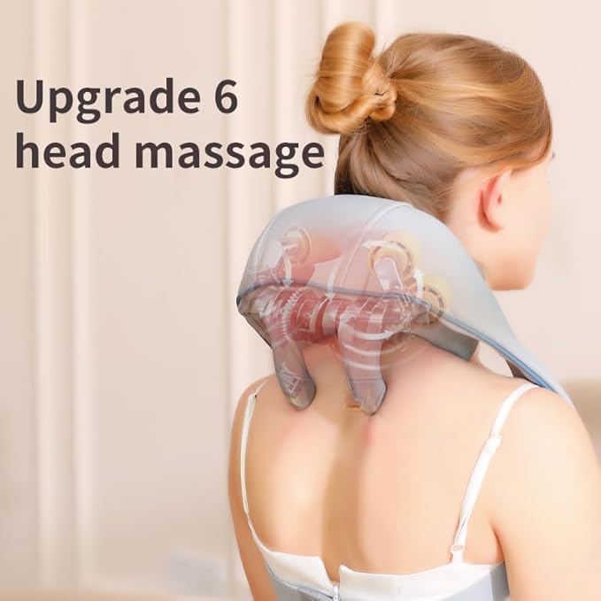 Massager for Neck and Shoulder Pain, Neck Massager, deep Tissue 3D kneading Massage Pillow, Suitable for Shoulder, Legs, Body Muscle Pain Relief, Gift for Men and Women.