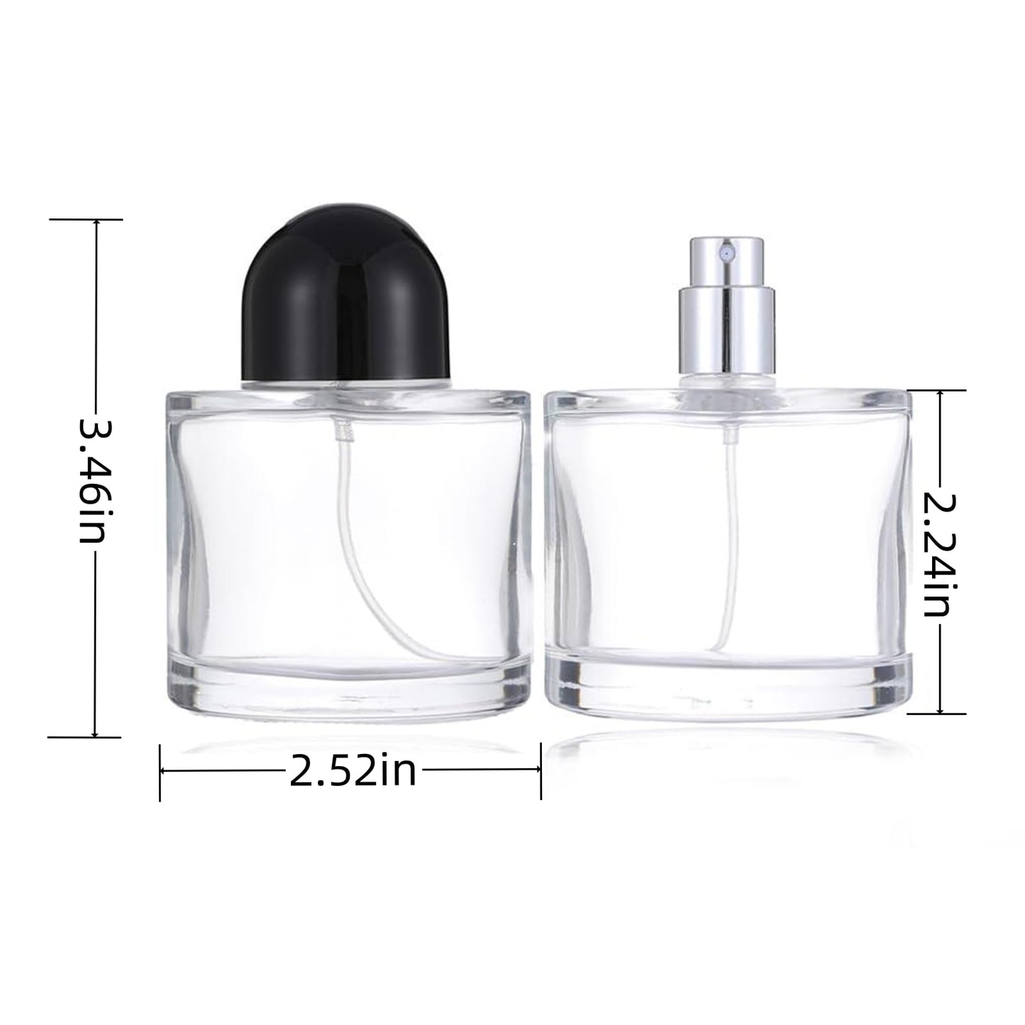 100ML/3.4OZ Refillable & Empty Perfume Bottle - Leak-Proof Glass Perfume Atomizer Sprayer, Travel-Friendly Mini Perfume Bottle for Fragrance, Cosmetics, Essential Oils (Black)