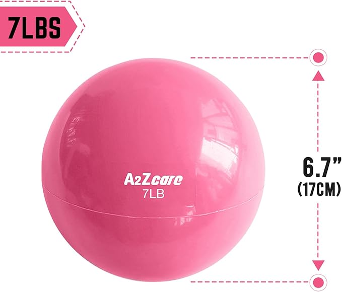 A2ZCARE Toning Ball - Weighted Toning Exercise Ball - Soft Weighted Medicine Ball for Pilates, Yoga, Physical Therapy and Fitness