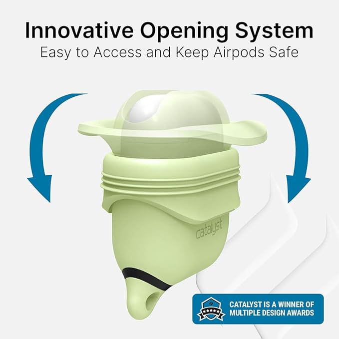 Catalyst Waterproof Case for AirPods 2nd Generation and AirPods 1st Generation - Wireless and USB-C Charging High Drop Protection AirPod Gen 2 and Gen 1 Case with Carabiner, One Piece Design