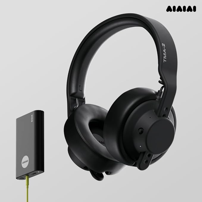 Aiaiai TMA-2 Professional Studio Wireless Headphones, Ultra Low Latency W+ Link, Modular with 40mm Bio-Cellulose Drivers, 20–40H Battery, Memory Foam Ear Pads, and Bluetooth