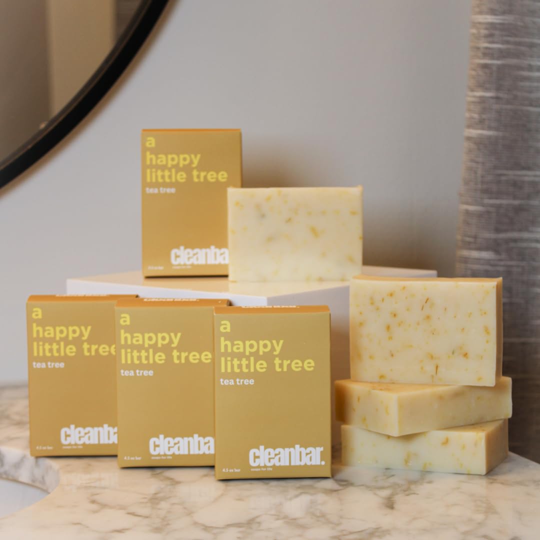 Cleanbar All Natural Bar Soap - A Happy Little Tree - Tea Tree, Lavender, and Bergamot Exfoliating Bar Soap
