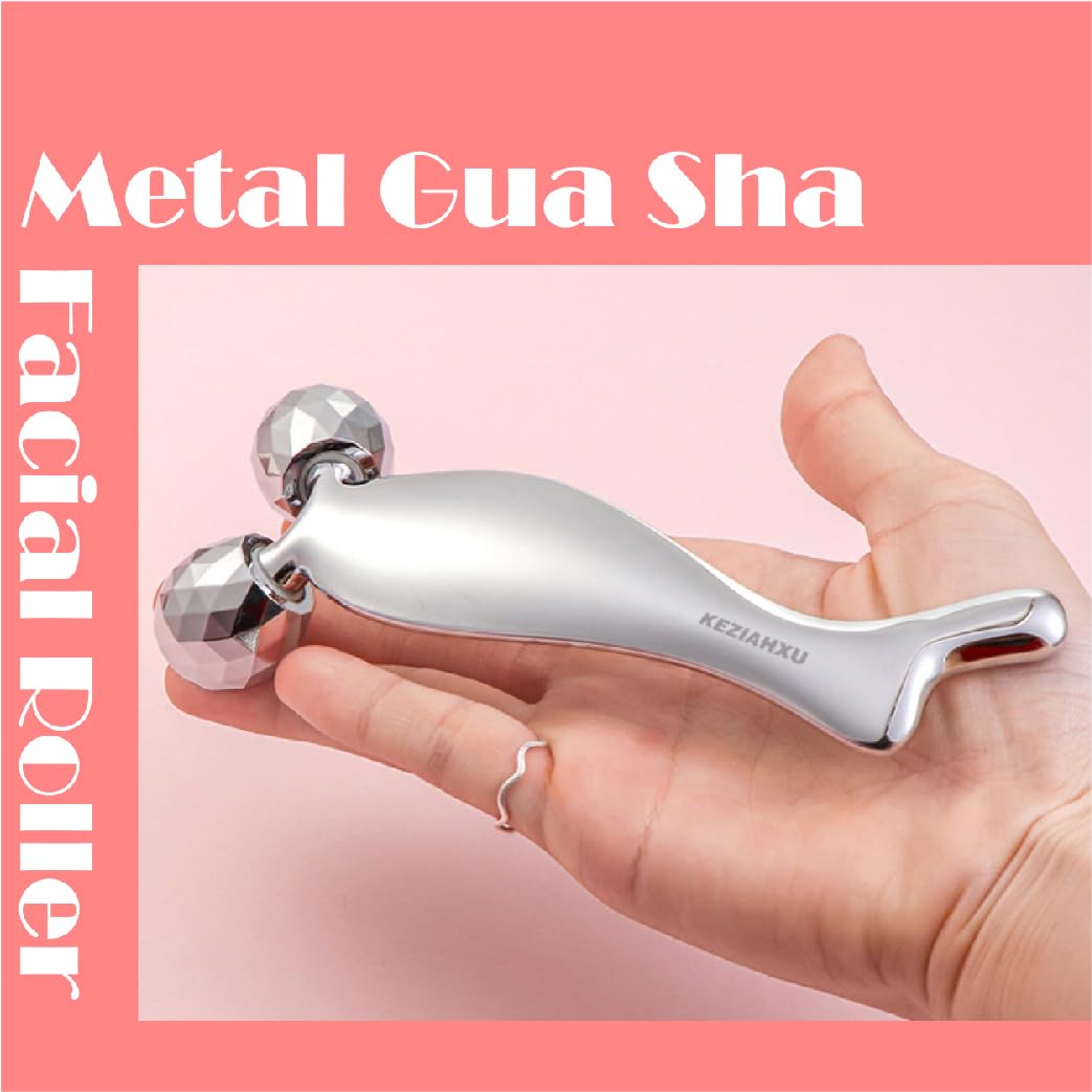 KEZIAHXU Facial Massage Roller, Gua Sha Face Roller Tool 2-in-1, Skin Care Roller for Face Neck Body, Reduce Puffiness Remove Wrinkles,Gift for Women. (Facial Roller Tool)