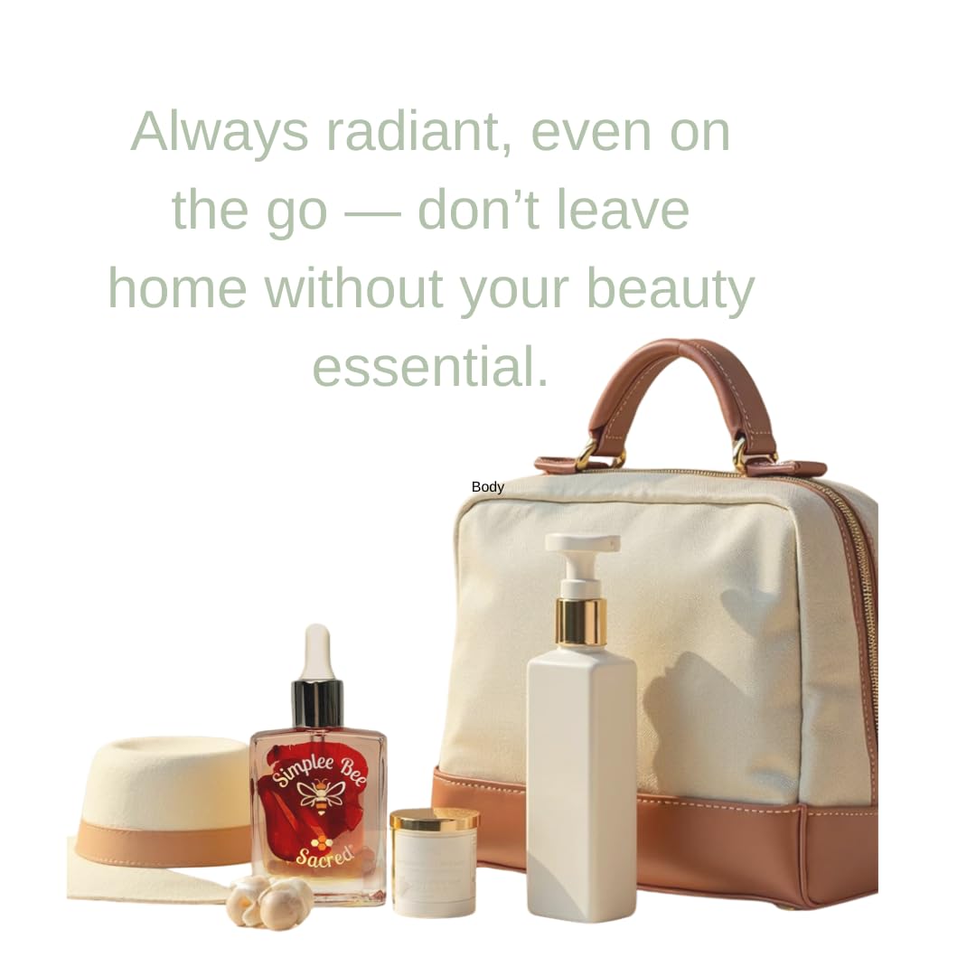 Simplee Bee Nourishing After Shower Oil for Self Care & Radiant Skin | Face, Body & Hair Oil | Body Oil Blend For Sensitive Skin & Anti- Aging | Travel-Size | Rose, Sandalwood & Geranium Scent