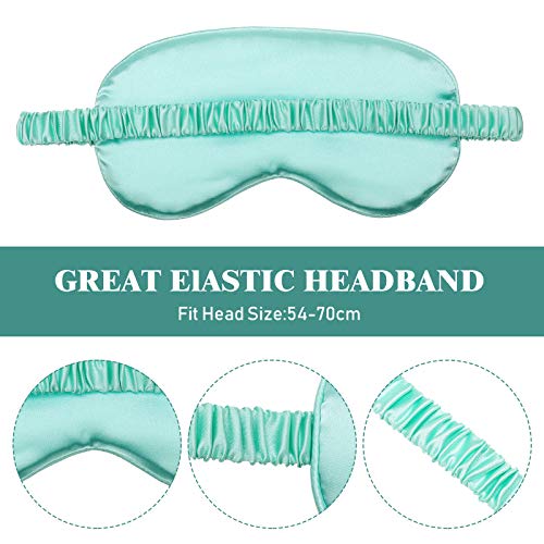 4 Pcs Silk Eye Mask Smooth Soft Satin Sleep Mask with Ear Plugs with Adjustable Strap Sleep Shading for Travel Nap Relaxation(Light Colors)