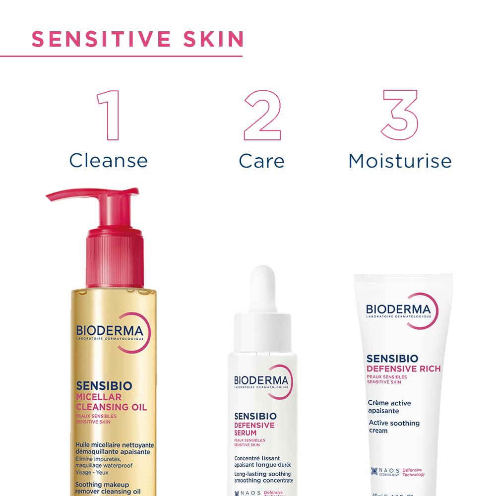 Bioderma Sensibio Micellar Cleansing Oil, 1st Ecobiological Micellar Formula Gentle Face Cleanser That Deeply Cleanses, Soothes & Nourishes Skin with Oil-to-Milk Texture, Fragrance-Free, 5 Fl Oz