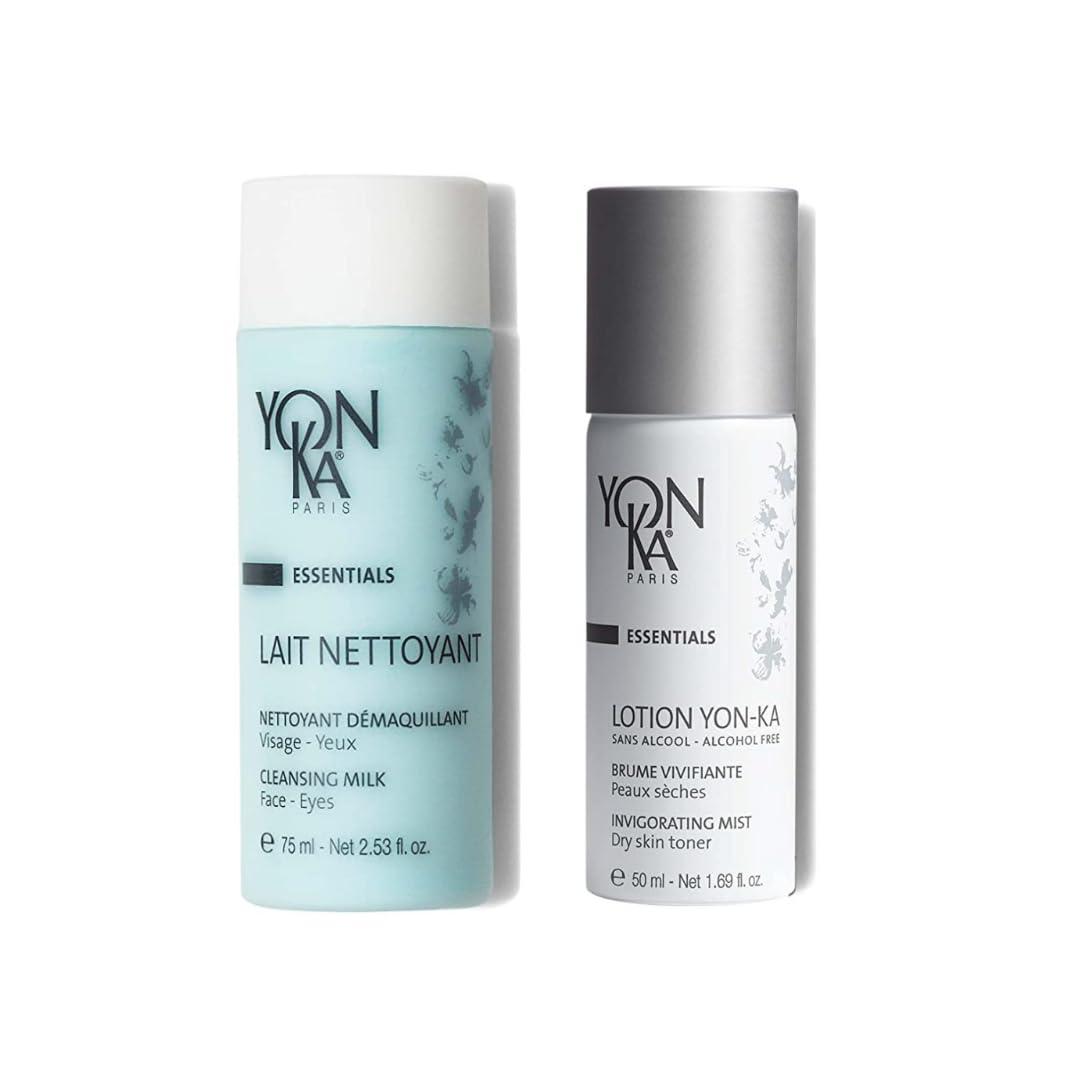 Yon-Ka Travel Set Lait Nettoyant Facial Cleanser & Makeup Remover with Travel Lotion PS Hydrating Face Toner