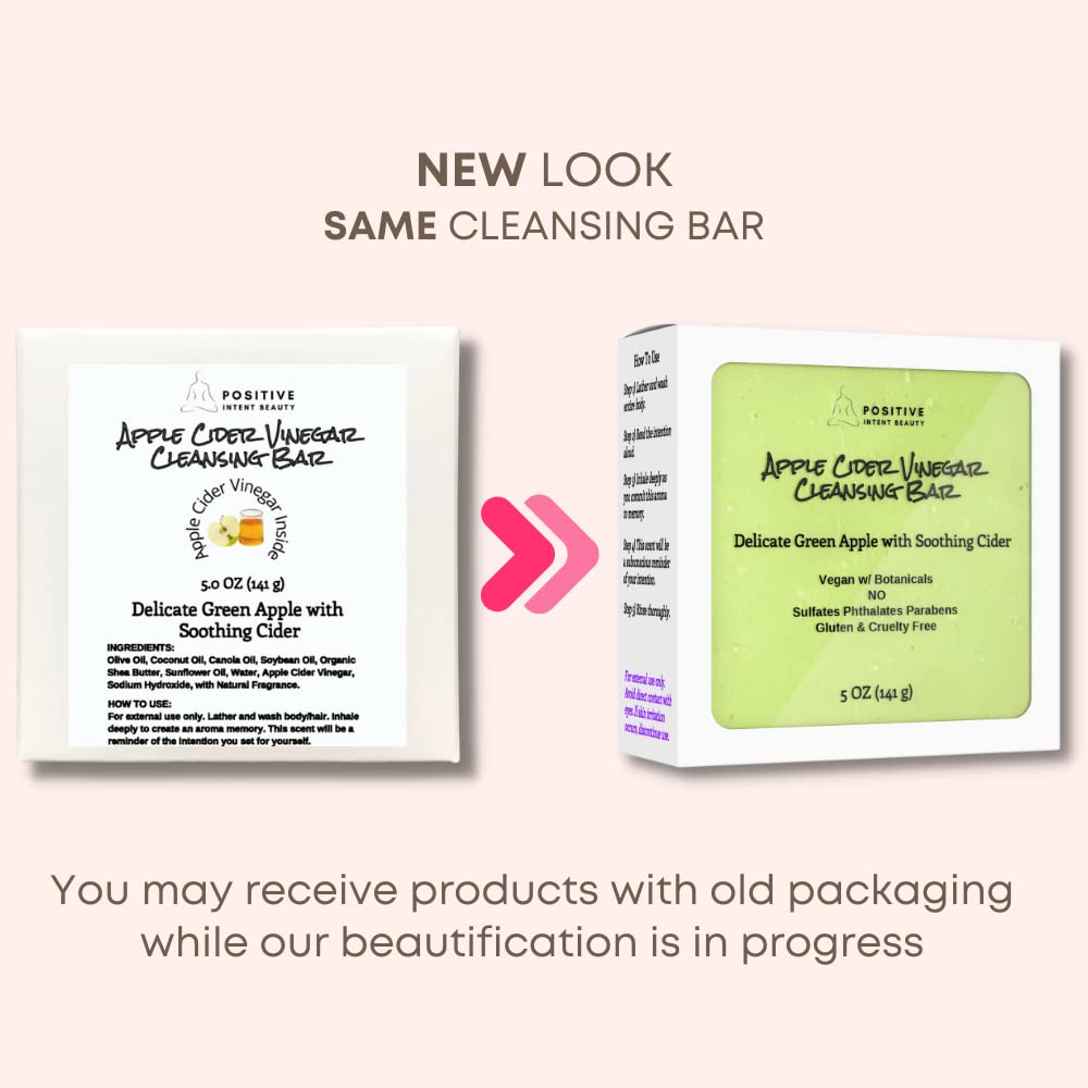 Positive Intent Beauty, Yoni Affirmation Soap, Cleanse with Detoxing Apple Cider Vinegar, Nourish, and Soften Skin, Mothers Day Gift 5oz
